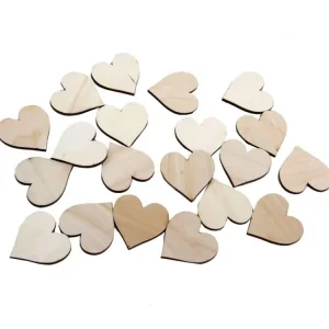 20 Holzherzen | Natur | 4 cm